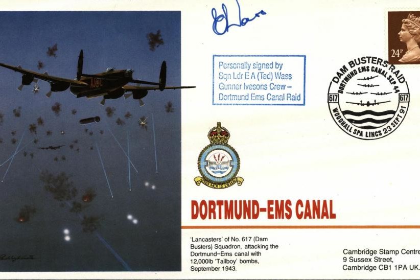 Dambusters 617 Squadron Cover Signed Ted Wass Dortmund-Ems Canal