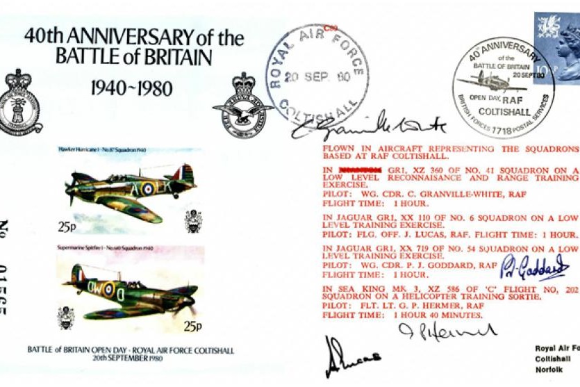 Battle of Britain 40th Anniversary 1980 cover Sgd crew