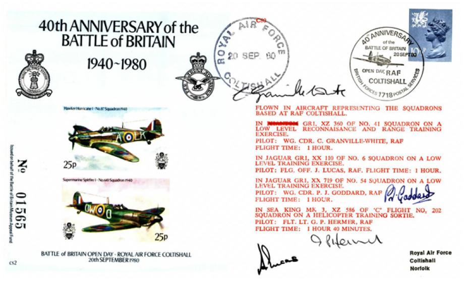 Battle of Britain 40th Anniversary 1980 cover Sgd crew
