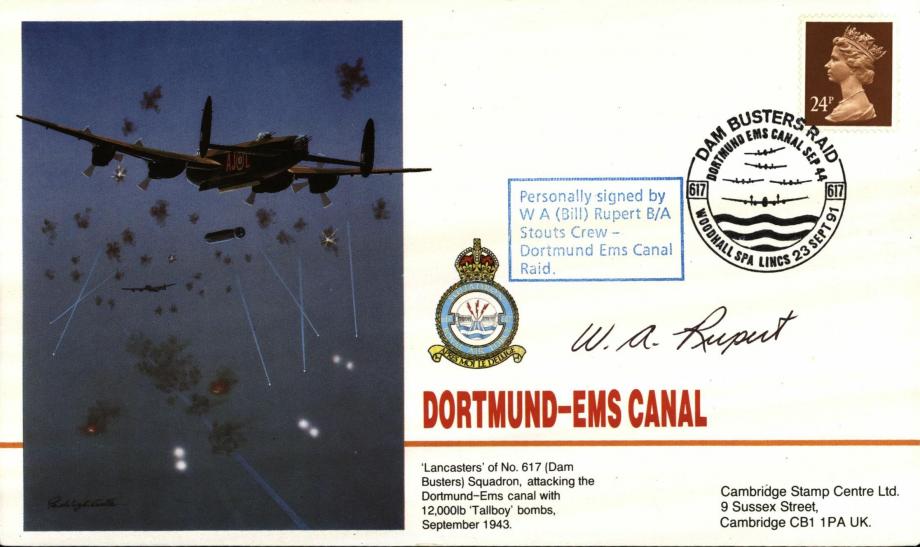 Dambusters 617 Squadron Cover Signed Bill Rupert Dortmund-Ems Canal