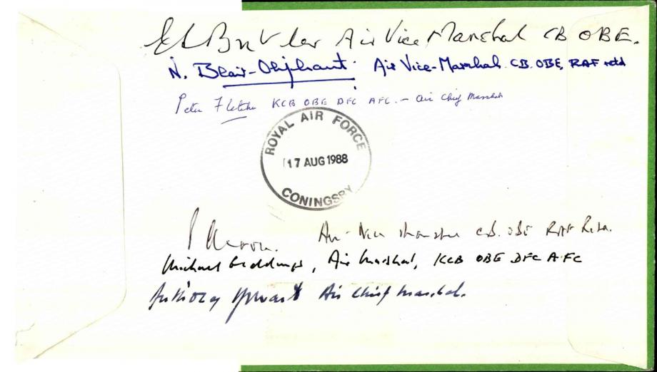 Defence Medal cover Signed 6 ACMs,AMs and AVMs