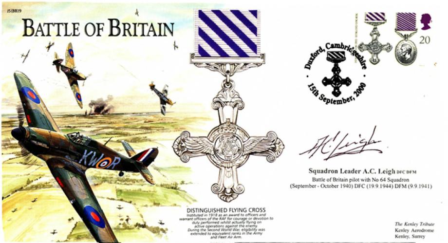 Battle of Britain cover Sgd A C Leigh a BoB Pilot 64 Sq