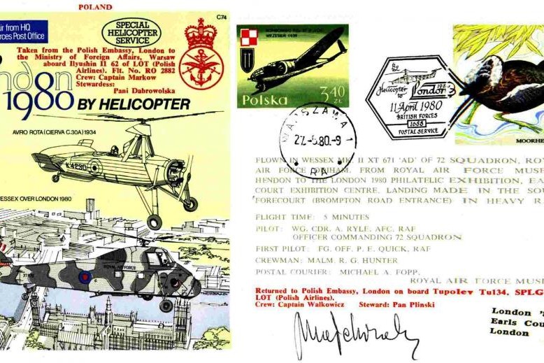 To London by Helicopter 1980 cover Sgd Majchrzak