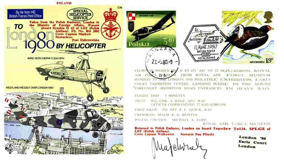 To London by Helicopter 1980 cover Sgd Majchrzak
