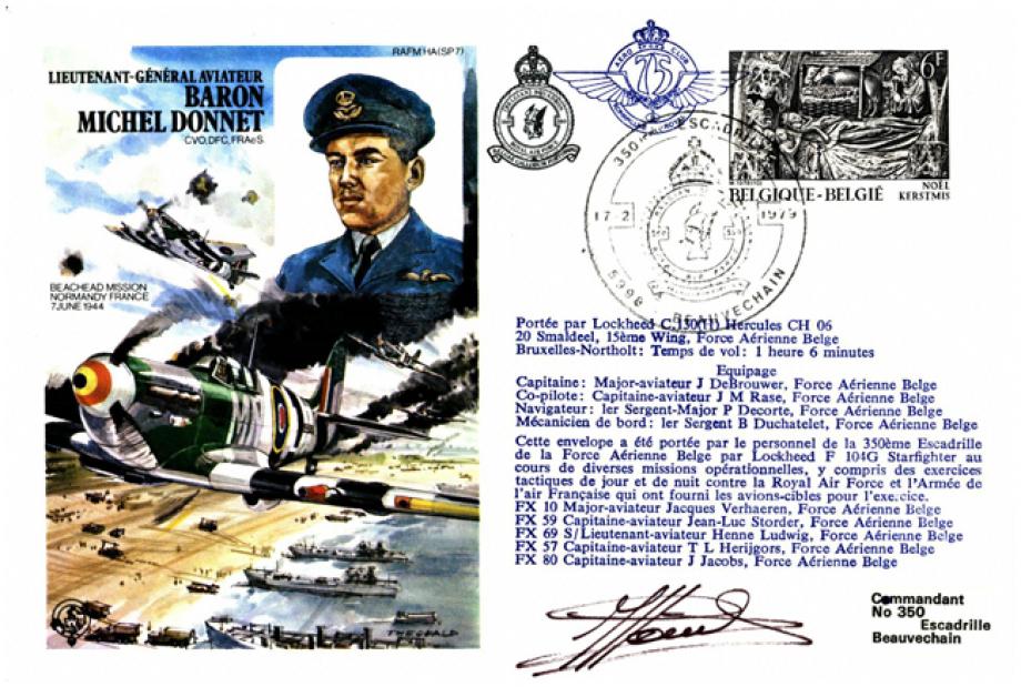 Lt Gen Aviateur Baron Michel Donnet cover Presume crew sgd