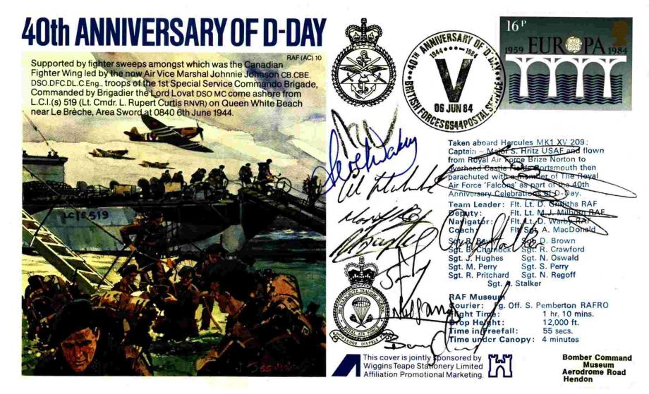 D Day cover Sgd by 10 paras