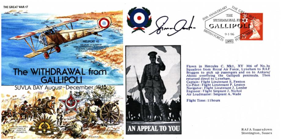 Withdrawal from Gallipoli cover Sgd S Fenton