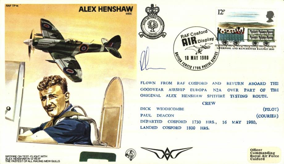Alex Henshaw the Test Pilot cover Sgd courier