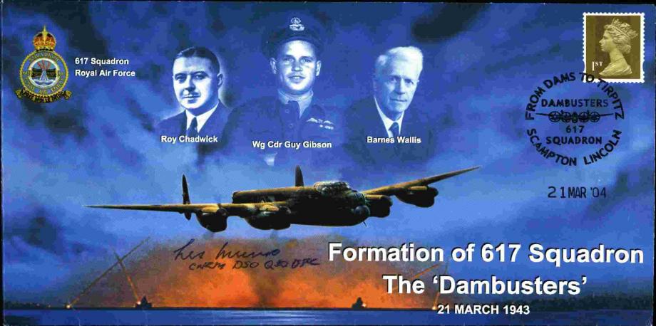 Dambusters 617 Squadron Cover Signed Les Munro Dams Raid