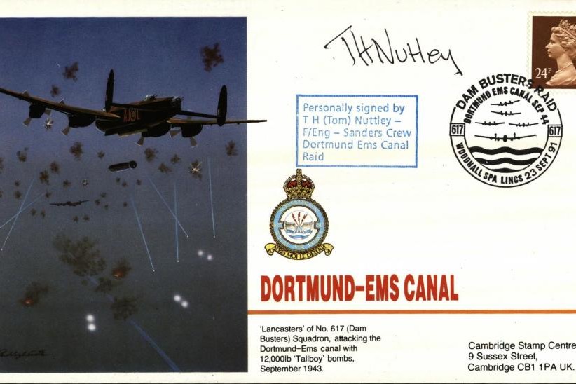 Dambusters 617 Squadron Cover Signed Tom Nutley Dortmund-Ems Canal
