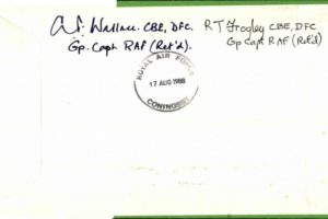 Defence Medal cover Signed  by 3 inc R T Frogley