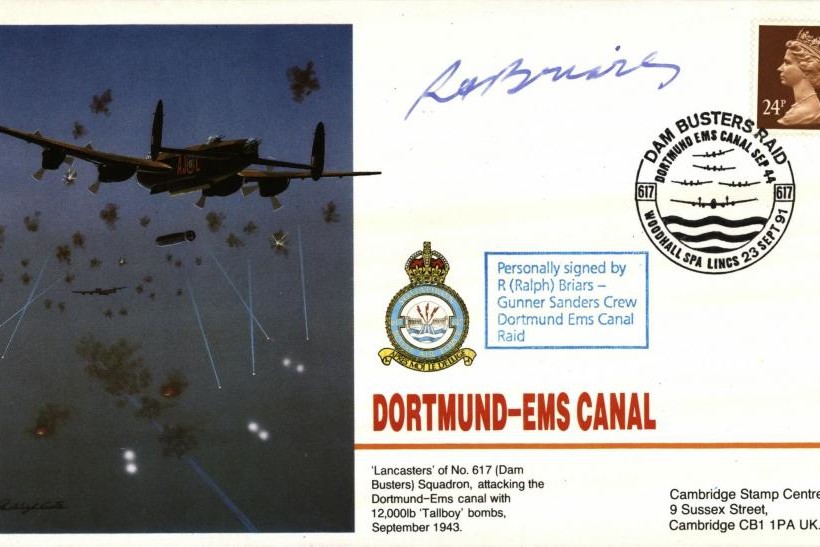 Dambusters 617 Squadron Cover Signed Ralph Briars Dortmund-Ems Canal