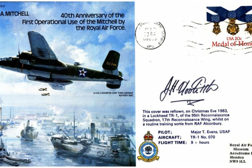 N A Mitchell cover Signed J H (Jimmy) Doolittle USAF