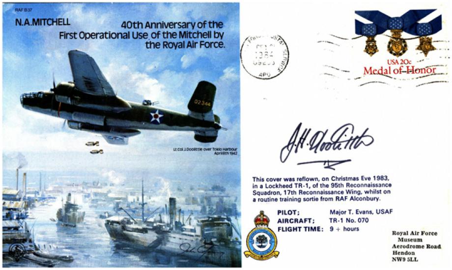 N A Mitchell cover Signed J H (Jimmy) Doolittle USAF