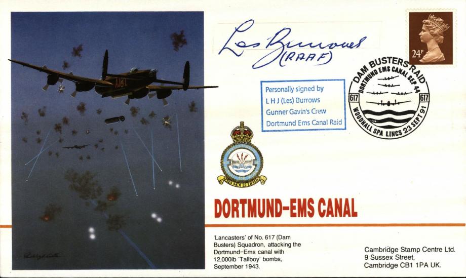 Dambusters 617 Squadron Cover Signed Les Burrows Tirpitz