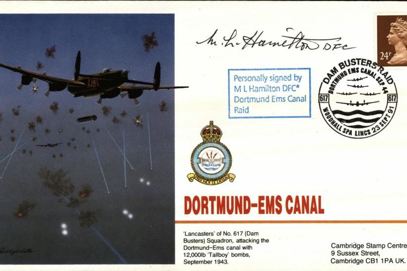 Dambusters 617 Squadron Cover Signed M L Hamilton Dortmund-Ems Canal