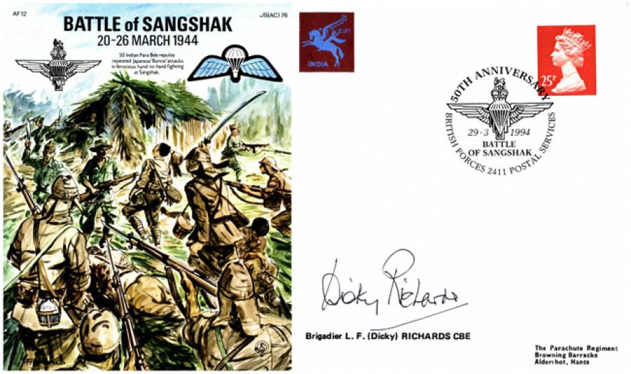 Battle of Sangshak cover Signed Brig Dicky Richards