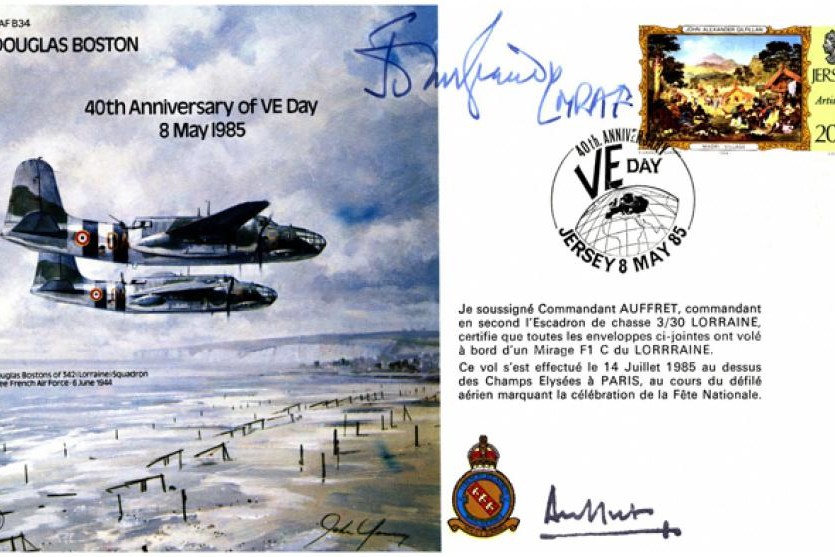 Douglas Boston cover Signed Auffret and MRAF Sir J Grandy
