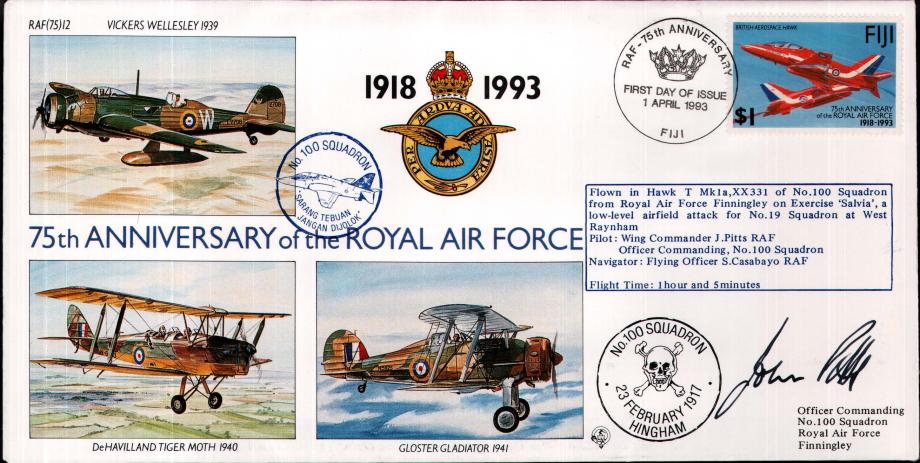 100 Squadron cover Sgd J Pitts