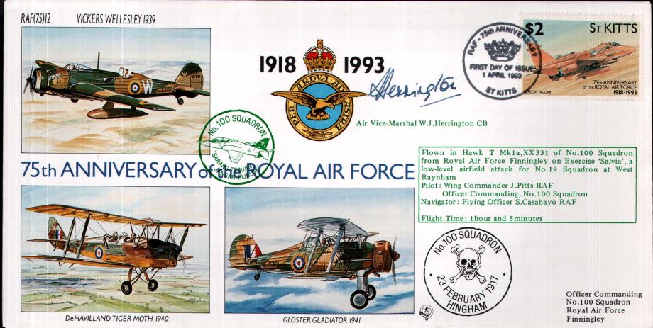 100 Squadron cover Sgd AVM W J Herrington