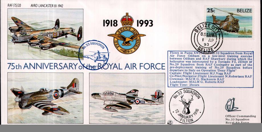 33 Squadron cover Sgd R H Lacey