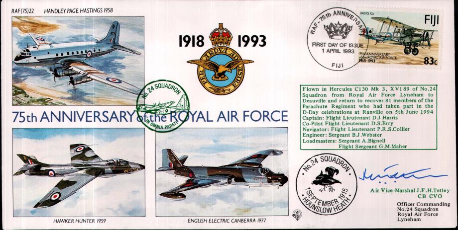 24 Squadron cover Sgd J F H Tetley