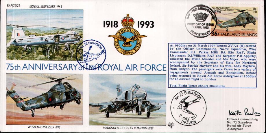 72 Squadron cover Sgd K J Parkes