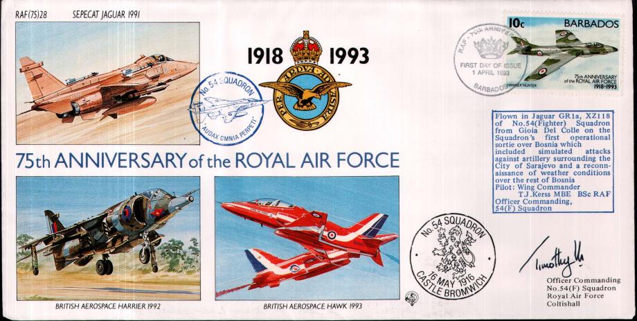 54 Squadron cover Sgd T J Kerss