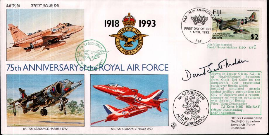 54 Squadron cover Sgd D Scott-Malden a BoB pilot