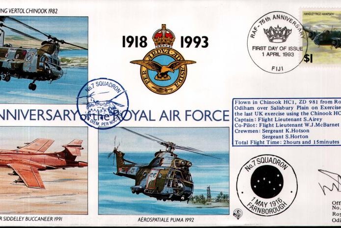 RAF Odiham cover Sgd M C Barter OC 7 Sq