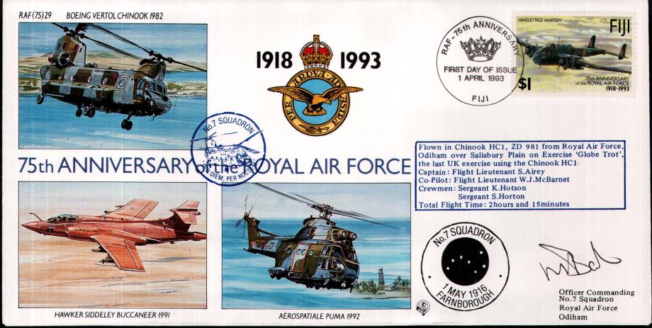 RAF Odiham cover Sgd M C Barter OC 7 Sq
