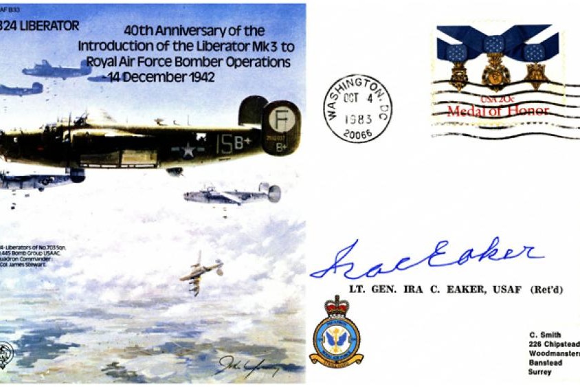 B24 Liberator cover Signed Ira C Eaker