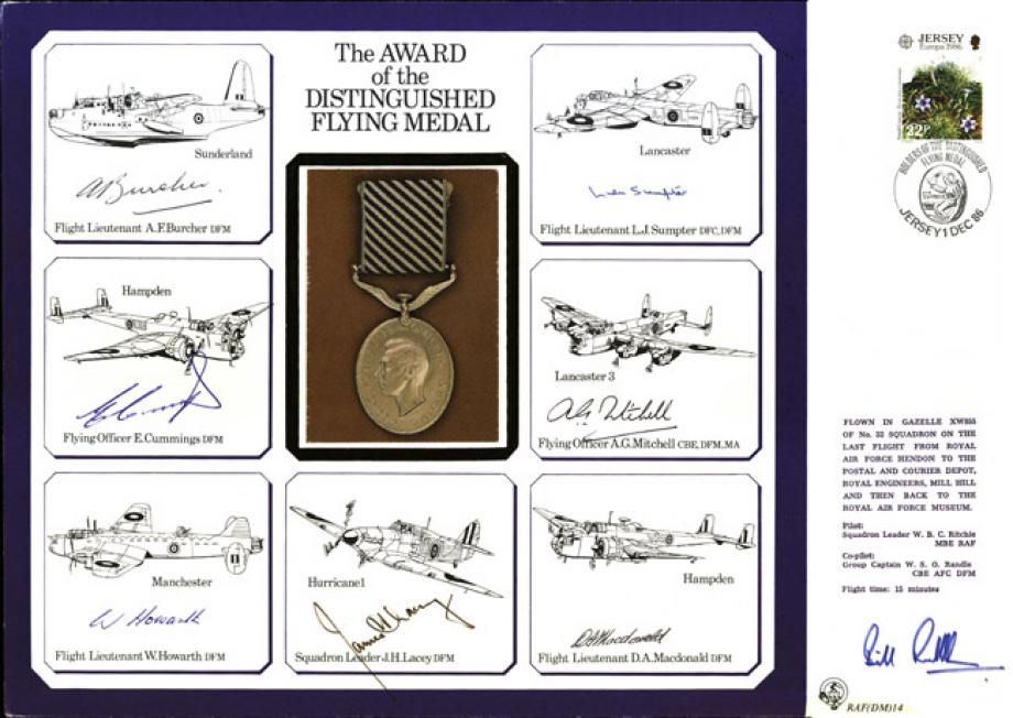 Distinguished Flying Medal DFM Signed WW2 Autograph Cover