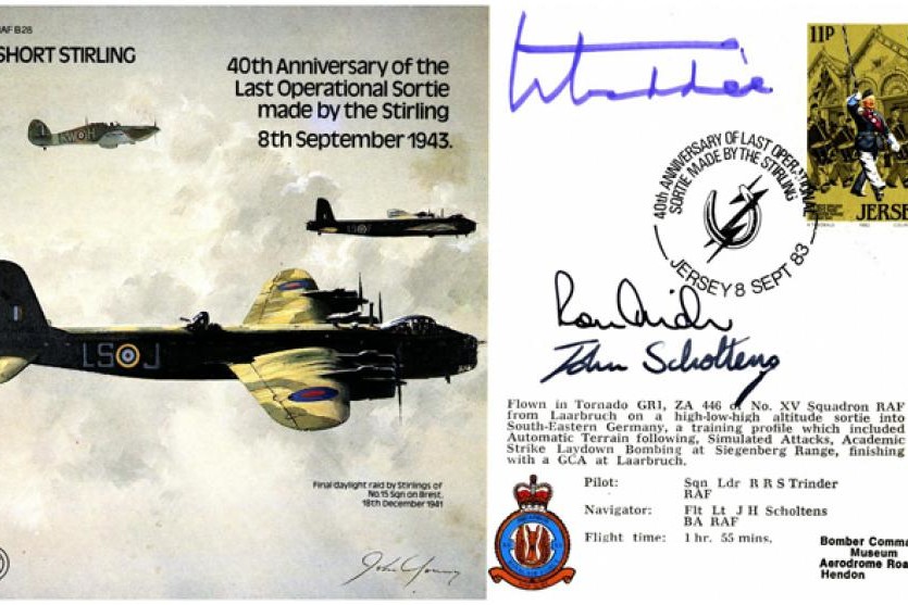 Short Stirling cover Signed crew and Hamish Mahaddie