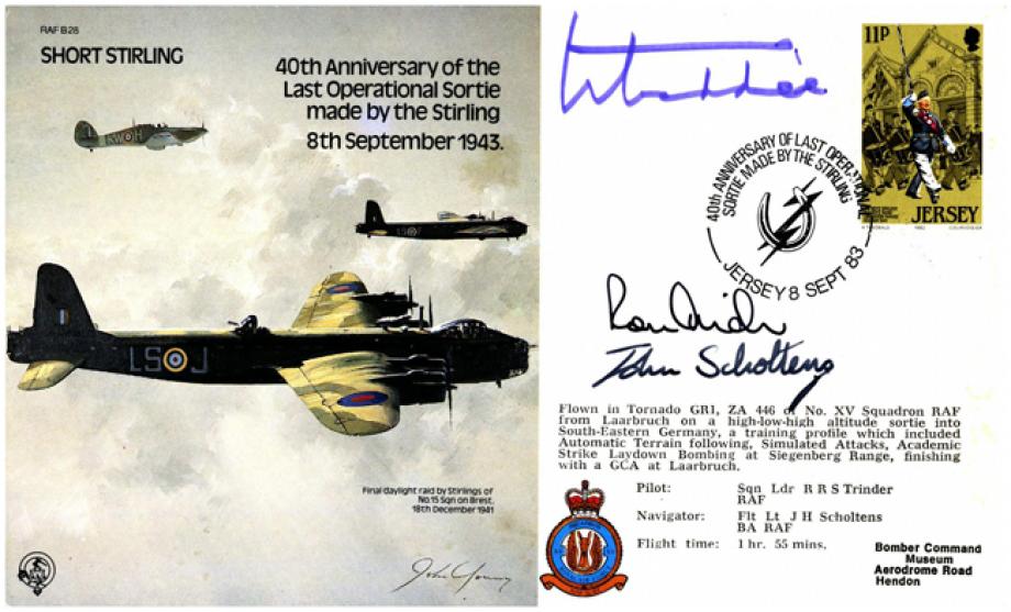 Short Stirling cover Signed crew and Hamish Mahaddie