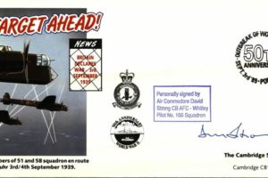 Whitley cover Signed D Strong of 166 Squadron