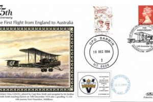 Benham Silks cover. First England to Australia Flight