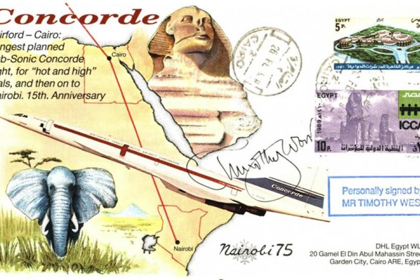 Concorde cover Fairford-Cairo Sgd Timothy West