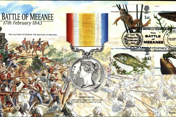 Battle of Meeanee cover 1843 Scinde Medal