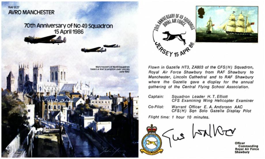 Avro Manchester cover Signed Sir Augustus Walker