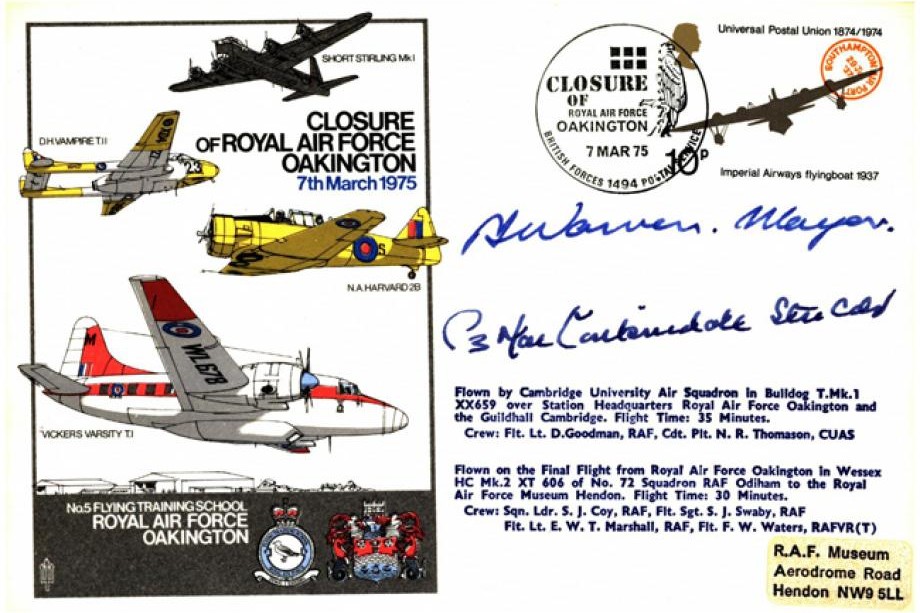 RAF Oakington cover Sgd MacCorkindale and Mayor