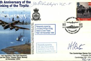 Dambusters 617 Squadron Cover Signed Des Phillips and Alec Bates Tirpitz