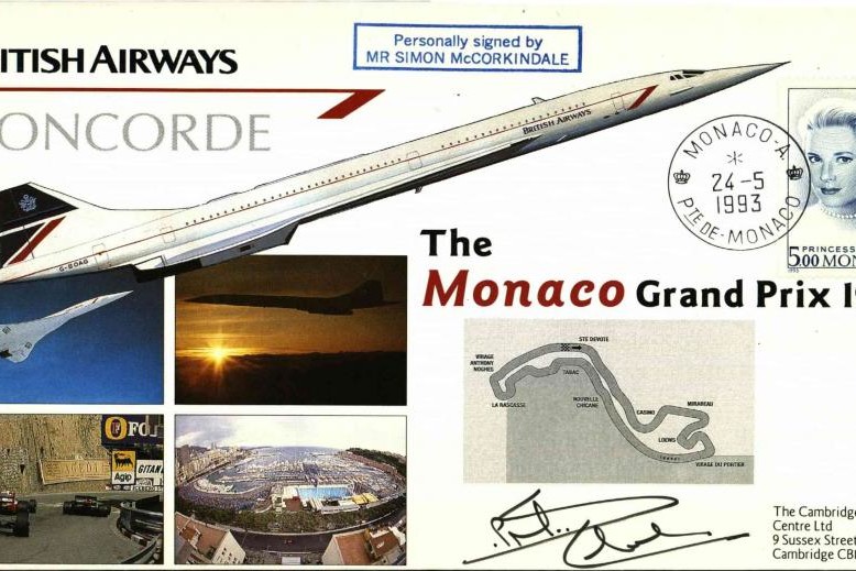 Concorde cover Monaco Grand Prix Sgd Simon McCorkindale