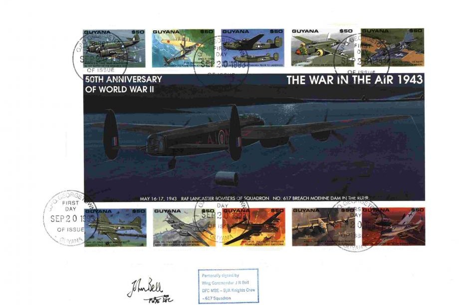 Dambusters 617 Squadron cover Signed J R Bell Tirpitz 