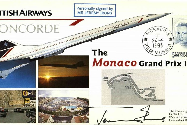 Concorde cover Monaco Grand Prix Sgd Jeremy Irons