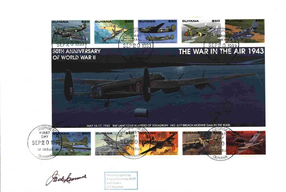 Dambusters 617 Squadron cover Signed Jack Lammas