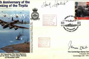 Dambusters 617 Squadron Cover Signed Frank Howkins and James Tait Tirpitz