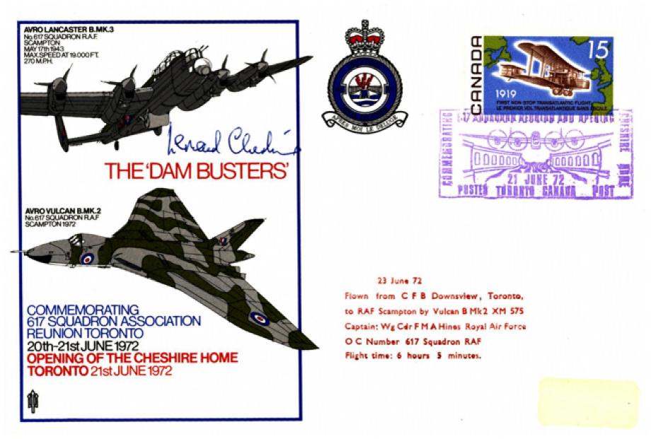 Dambusters 617 Squadron Cover Signed Leonard Cheshire VC