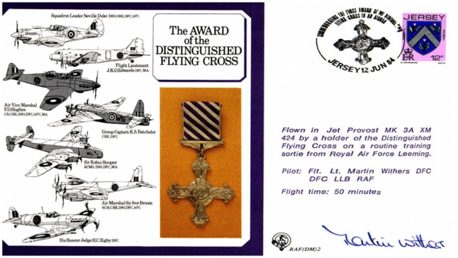 Distinguished Flying Cross cover Signed M Withers