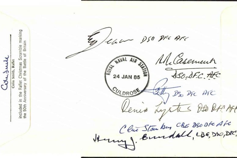 Distinguished Service Order cover signed Learoyd VC and 6 holders